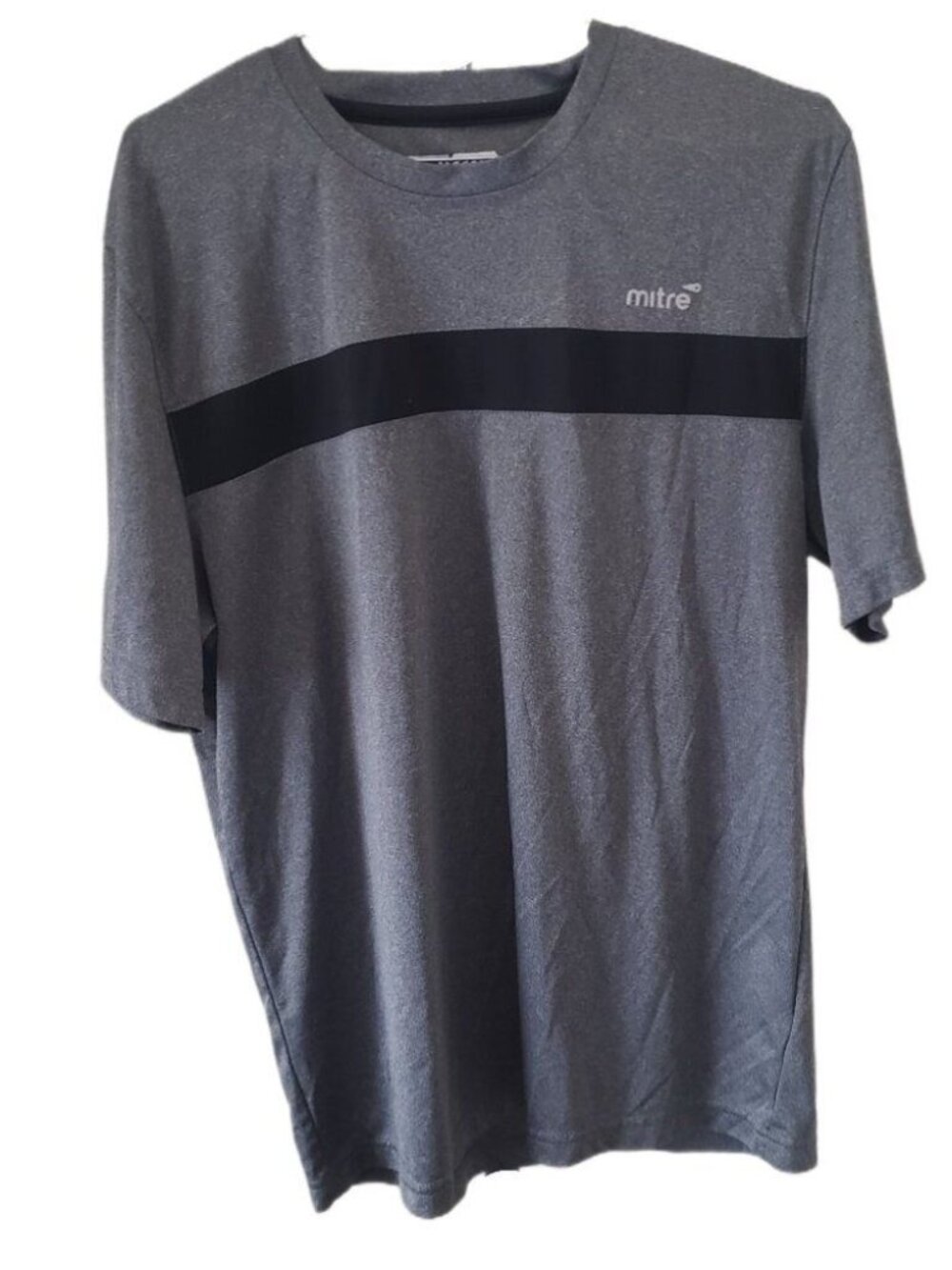 Mitre Proflow Men's Gray with Black Stripe Short Sleeve Activewear Shirt
